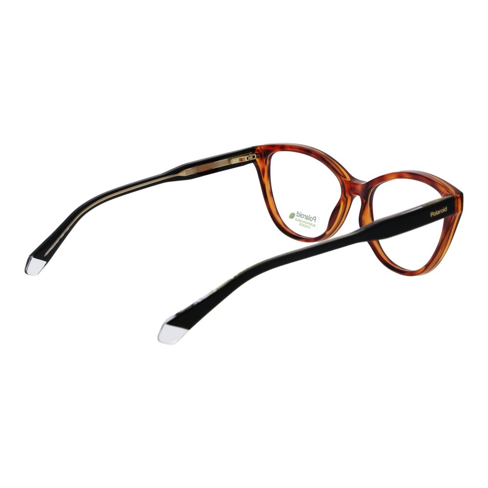 Eyeglasses Frames by Polaroid for women in cellulose propionate brown features a refined silhouette, showcasing a refined brown coloured frame and full-frame frame design for a sophisticated, premium look.