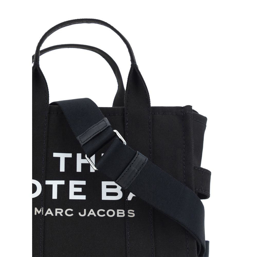 Marc Jacobs Cotton Small Tote Handbag - Black Jacquard Monogram Print