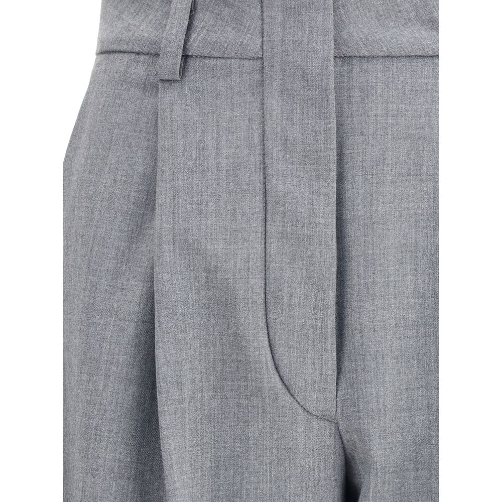 Casual Pants by The Latest for women in polyester & wool gray presents a tailored silhouette, showcasing a tailored regular-fit & wide and long cut with a refined for a truly tailored aesthetic.