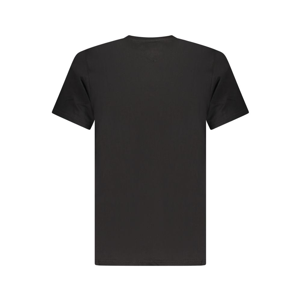 T-Shirt by Tommy Hilfiger for men in cotton black showcases a fashionable silhouette, elegantly detailed with a fashionable and for a sophisticated, high-fashion look.