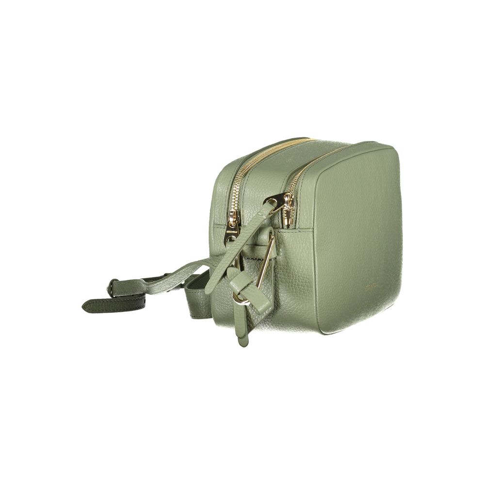 Coccinelle Malory Grained Leather Small Crossbody Handbag - Gold Green