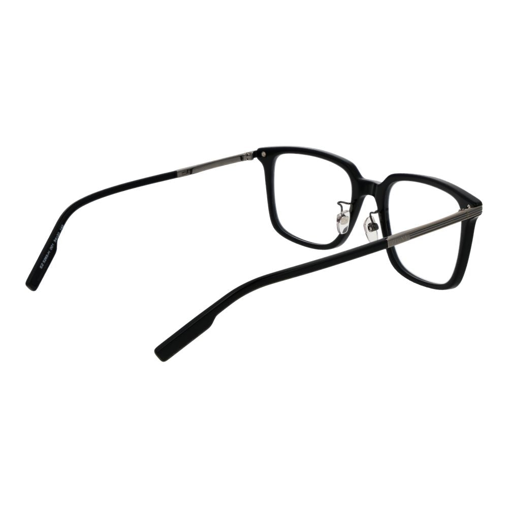 Eyeglasses Frames by Ermenegildo Zegna for men in acetate black features an refined silhouette, showcasing a sophisticated black coloured frame and refined full-frame frame design for a refined look.