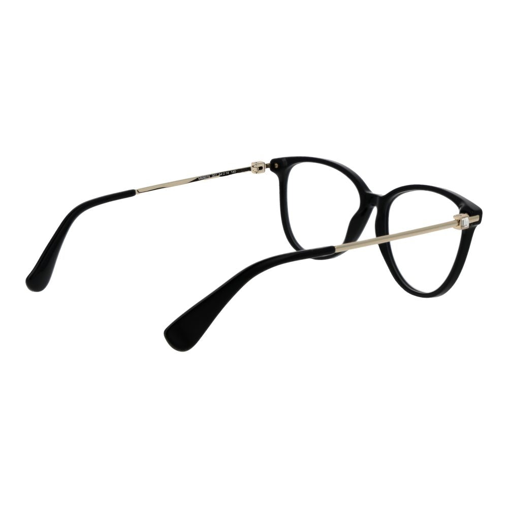 Eyeglasses Frames by Max Mara for women in acetate black showcases a refined full-frame frame design with a refined black coloured frame finish for a refined and sophisticated look.