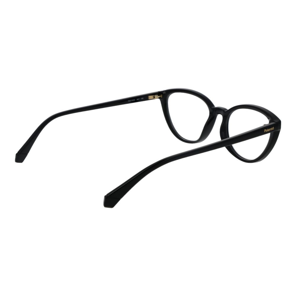 Eyeglasses Frames by Polaroid for women in eco-polyamide black features an refined silhouette, showcasing a sophisticated black coloured frame and refined full-frame frame design for a refined look.