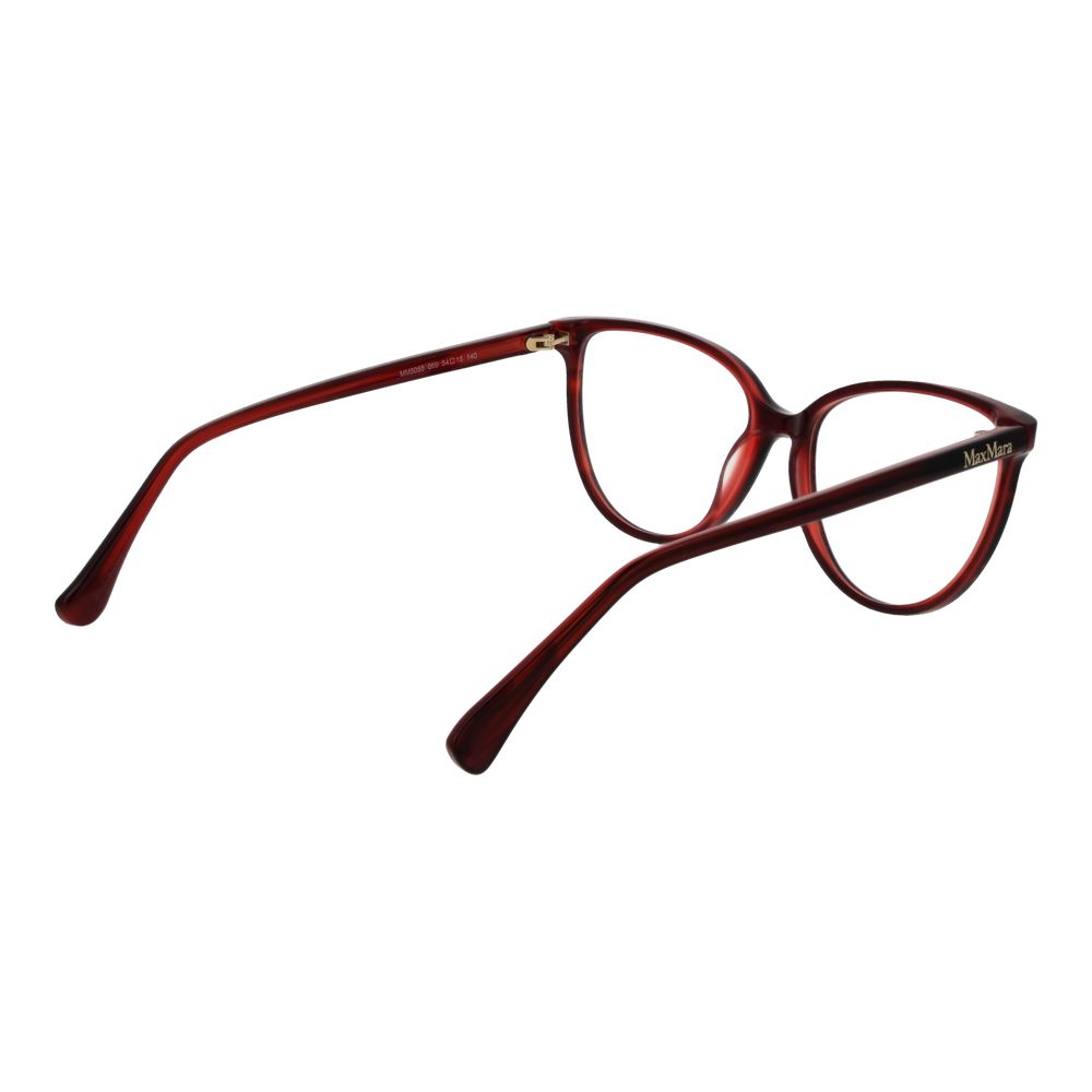 Eyeglasses Frames by Max Mara for women in acetate and burgundy showcases a refined silhouette, detailed with a burgundy coloured frame finish and a sophisticated full-frame frame design.