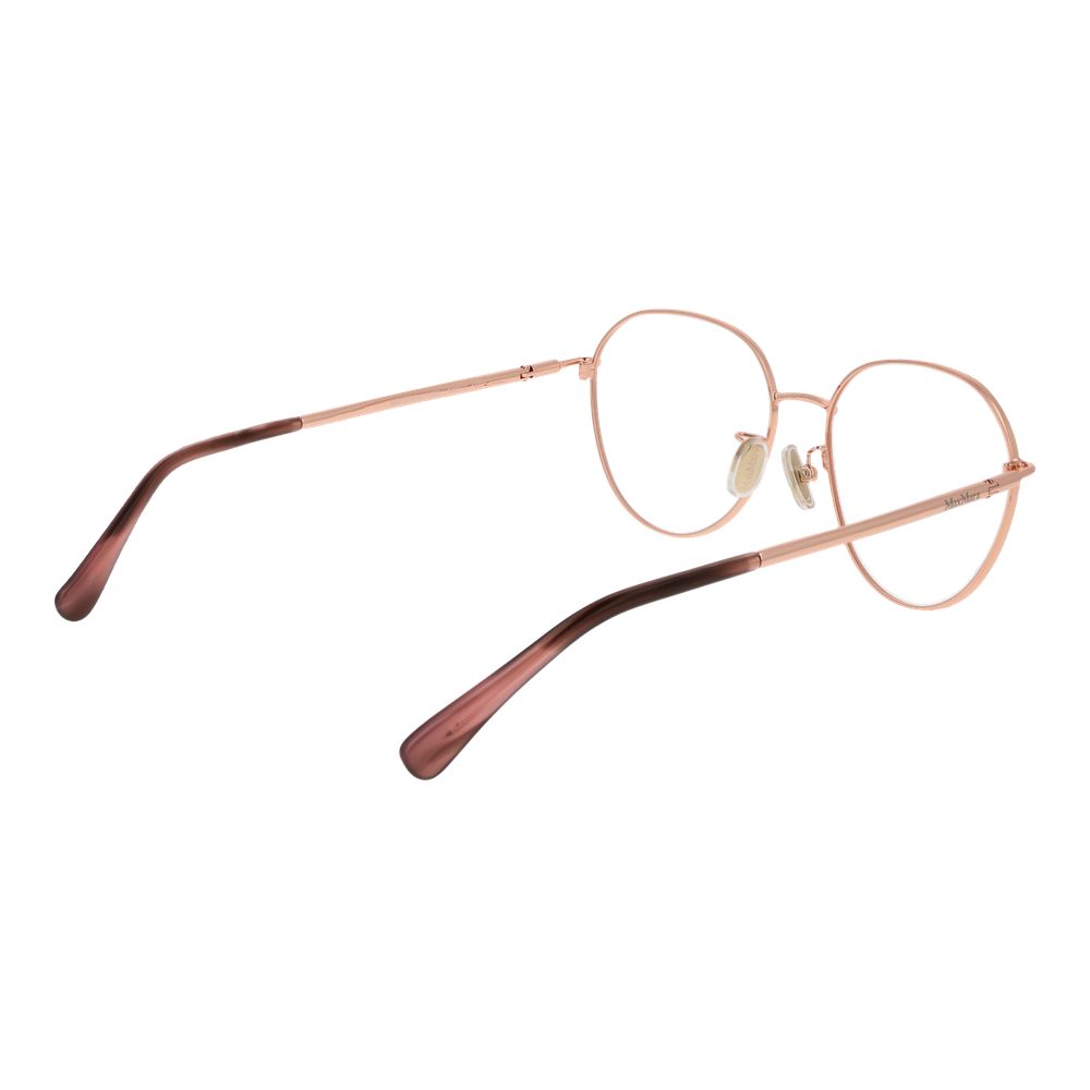 Eyeglasses Frames by Max Mara for women in metal rose-gold features an refined silhouette, showcasing a sophisticated rose-gold coloured frame and refined full-frame frame design for a refined look.