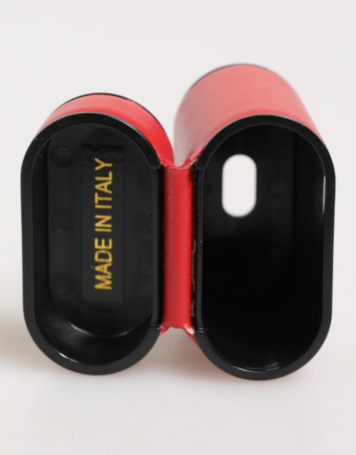 Dolce & Gabbana Calfskin Leather Earbuds Carrying Case - Red White Print