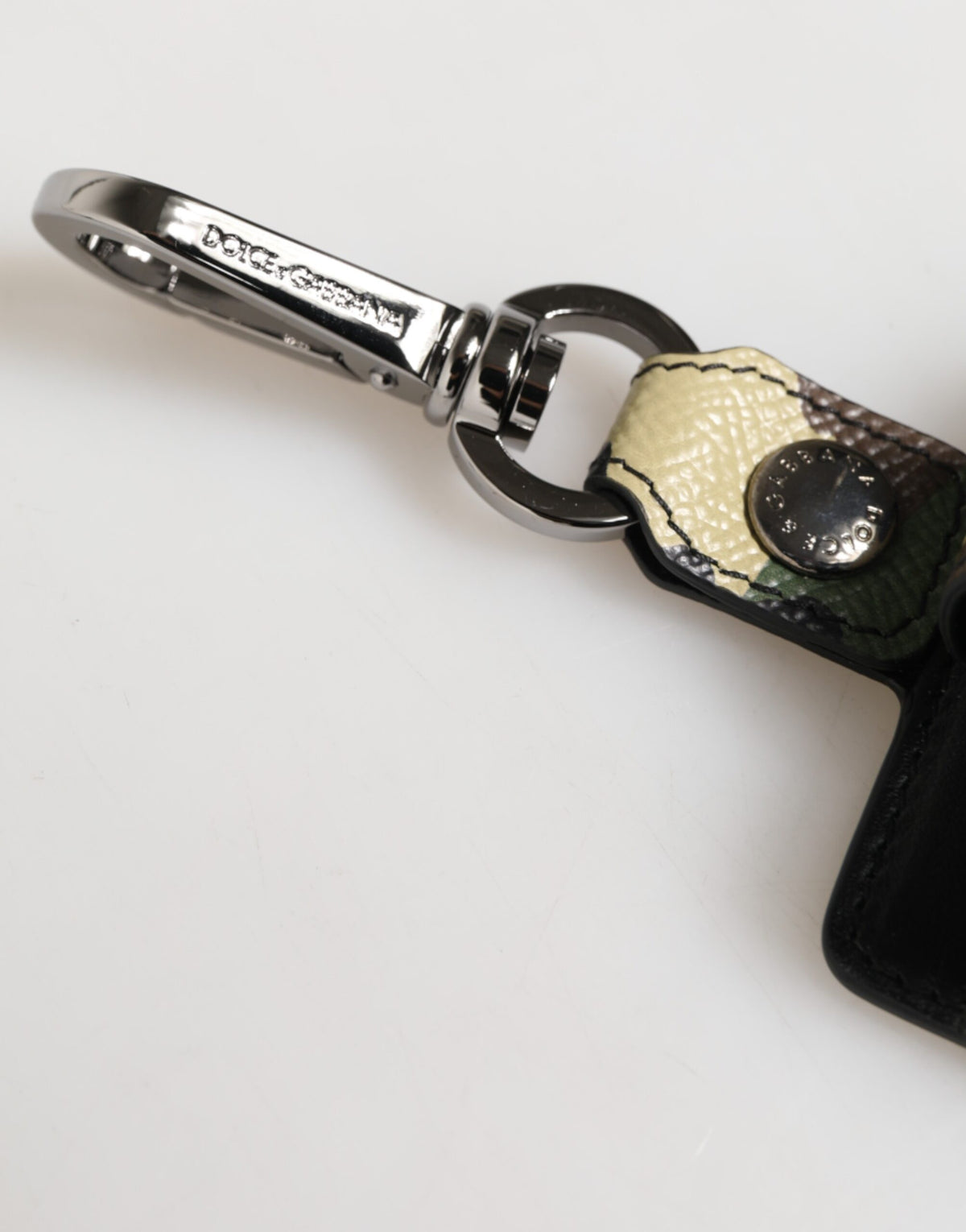 Dolce & Gabbana Leather & Metal Earbuds Carrying Case - Multicolor Camouflage