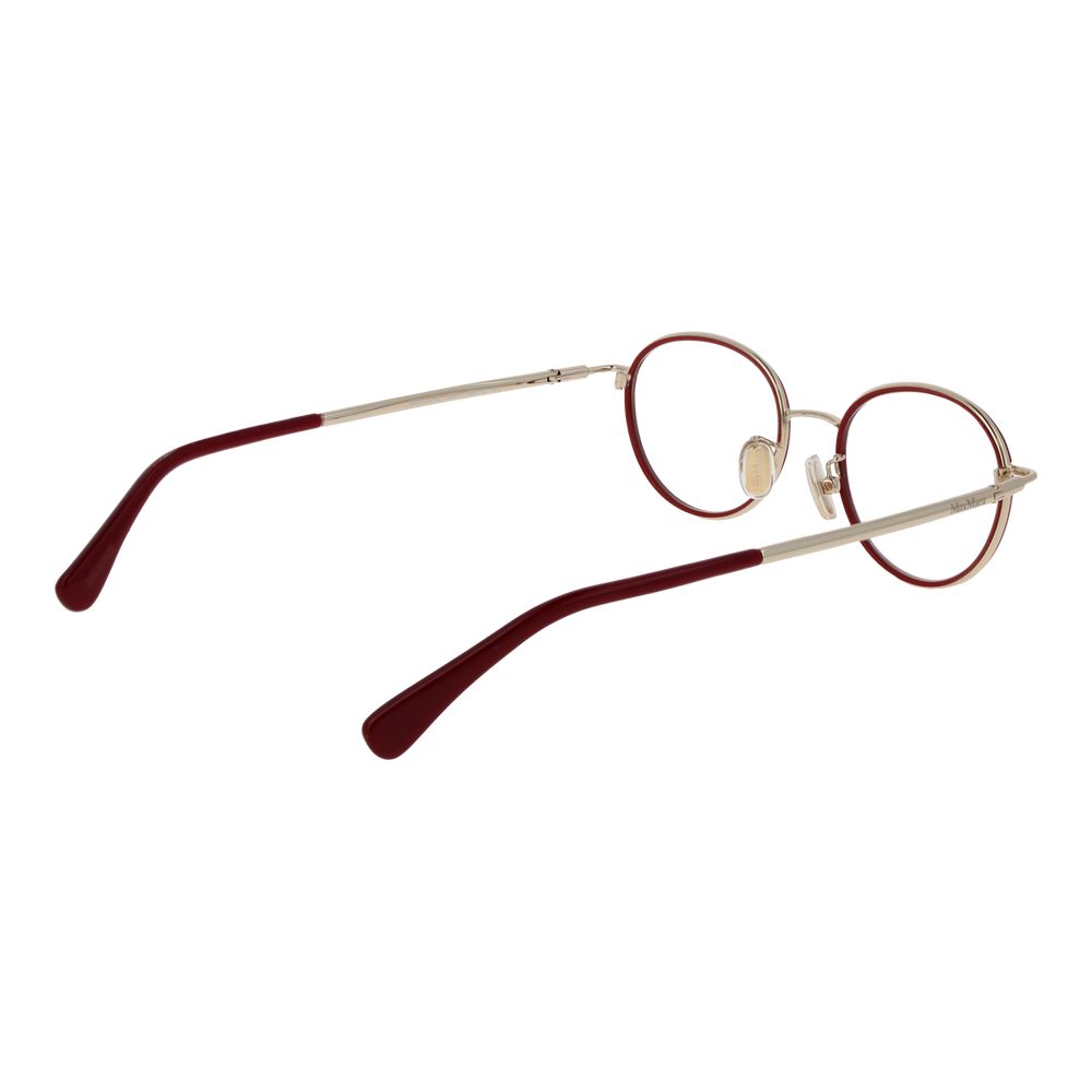 Eyeglasses Frames by Max Mara for women in metal red features an refined silhouette, showcasing a sophisticated red coloured frame and refined full-frame frame design for a refined look.