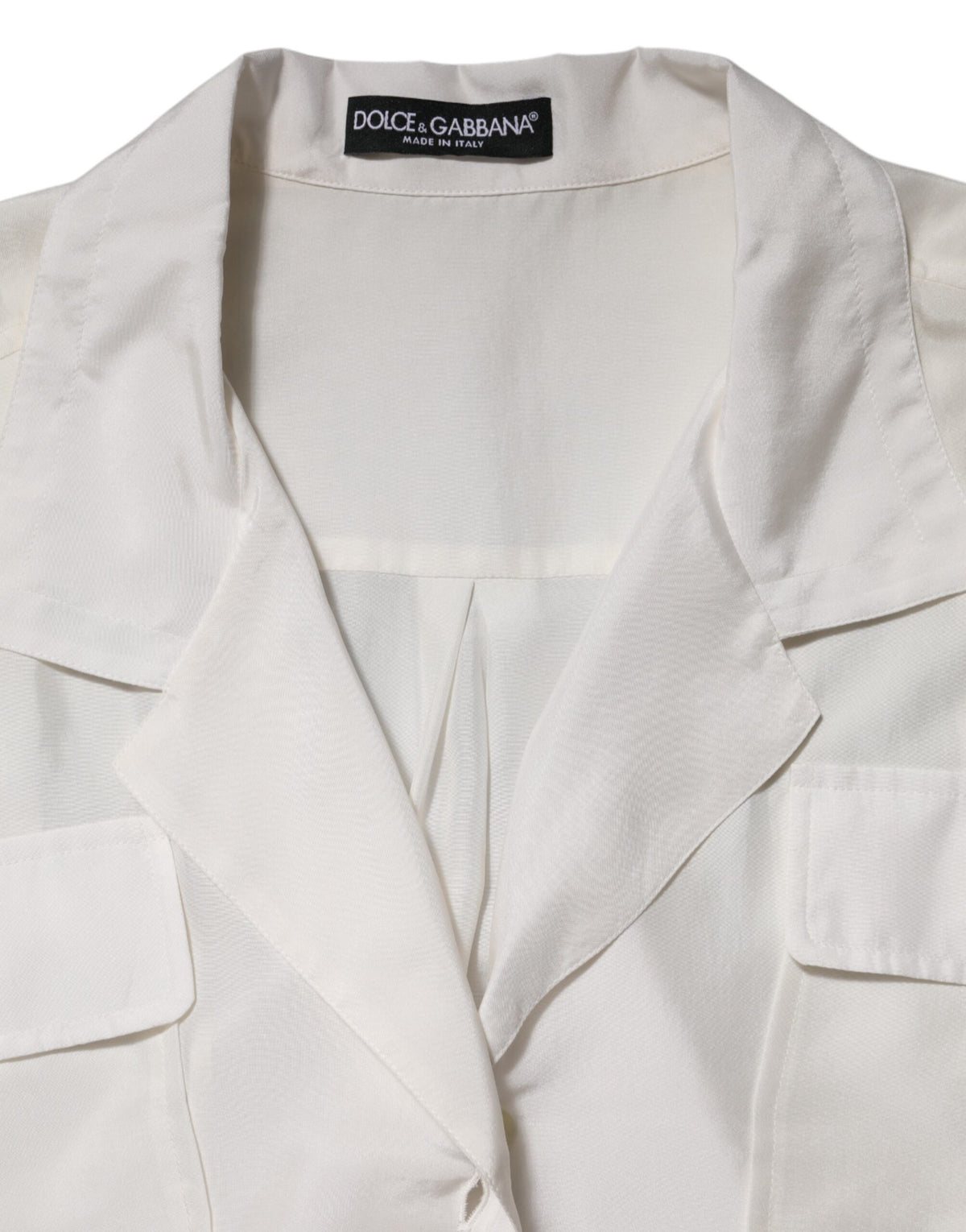Dolce & Gabbana Women's Three-Quarter-Sleeve; Short-Sleeve Silk Blouse - White