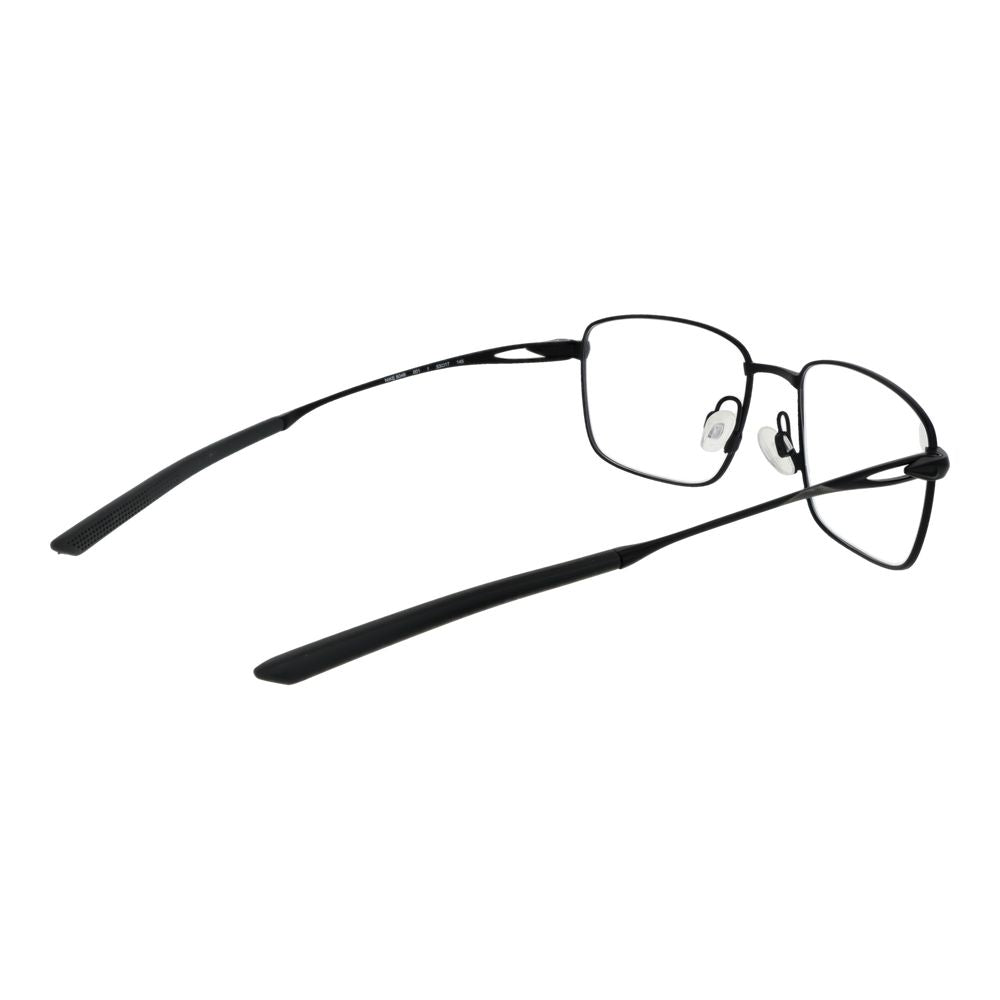 Eyeglasses Frames by Nike for men in titanium black features an refined silhouette, showcasing a sophisticated black coloured frame and refined full-frame frame design for a refined look.