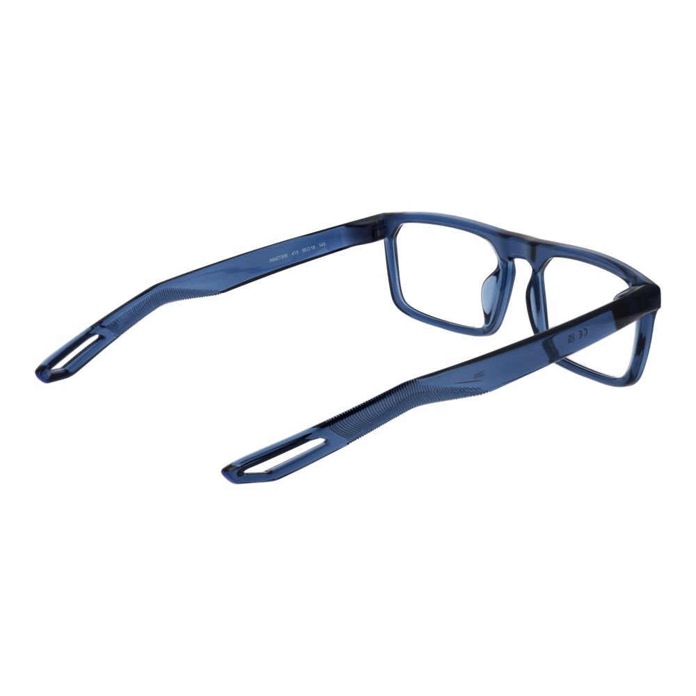 Eyeglasses Frames by Nike for unisex in stainless steel and blue showcases a refined silhouette, detailed with a blue coloured frame finish and a sophisticated full-frame frame design.