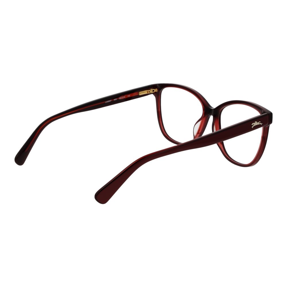 Eyeglasses Frames by Longchamp for women in acetate red features a refined silhouette, showcasing a refined red coloured frame and full-frame frame design for a sophisticated, premium look.