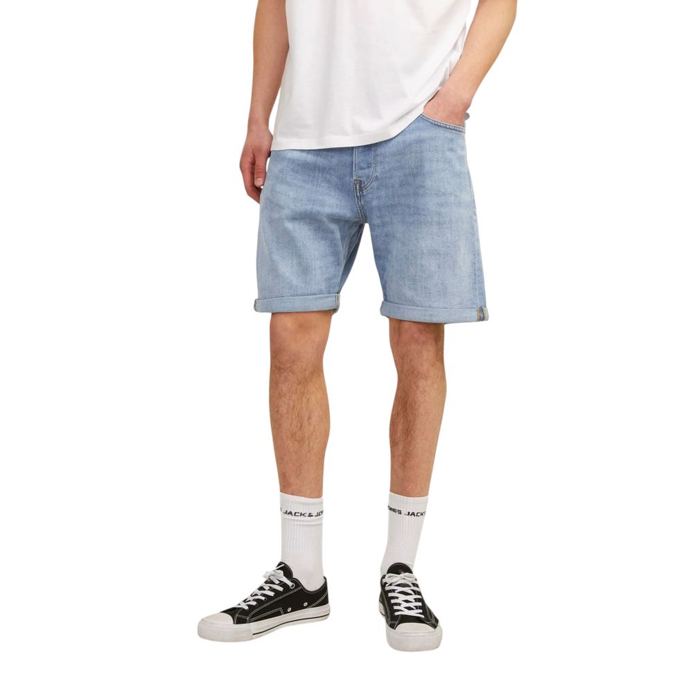 Jack Jones Men's Regular-Fit Mid-Rise Viscose & Polyester Cotton Denim Shorts - Light Blue
