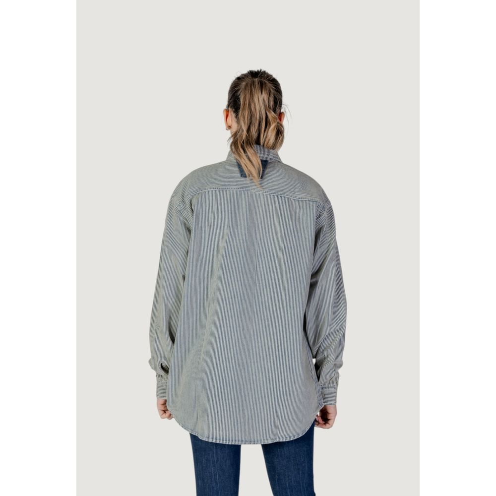 Replay Women's Long-Sleeve Denim Cotton Shirt - Blue