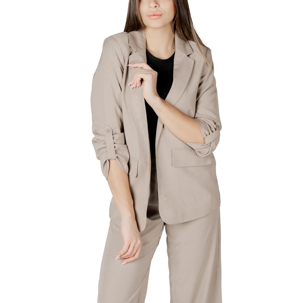 Only Women's Lightweight Polyester & Viscose Blazer - Beige