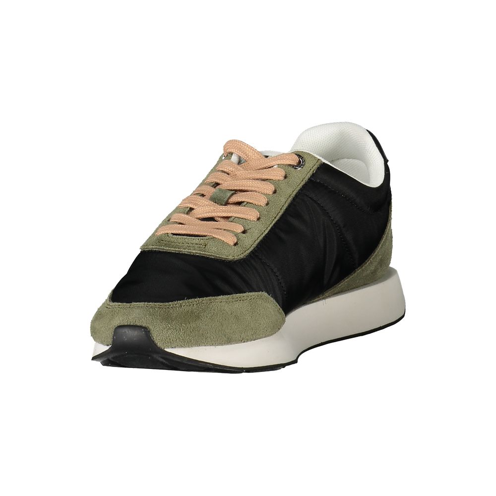 Athletic Sneakers by Calvin Klein for women in polyester polyethylene leather black, green & signature showcases an impeccable silhouette, defined by an impeccable athletic style design that perfectly captures the essence of the Aren Women's Athletic Polyester Polyethylene Leather Sneakers.