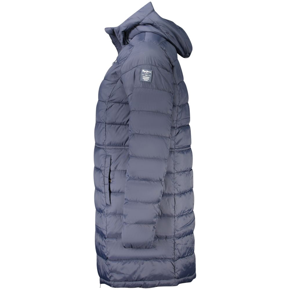 Pepe Jeans Women's Polyamide Hooded Windbreaker Jacket - Blue Signature