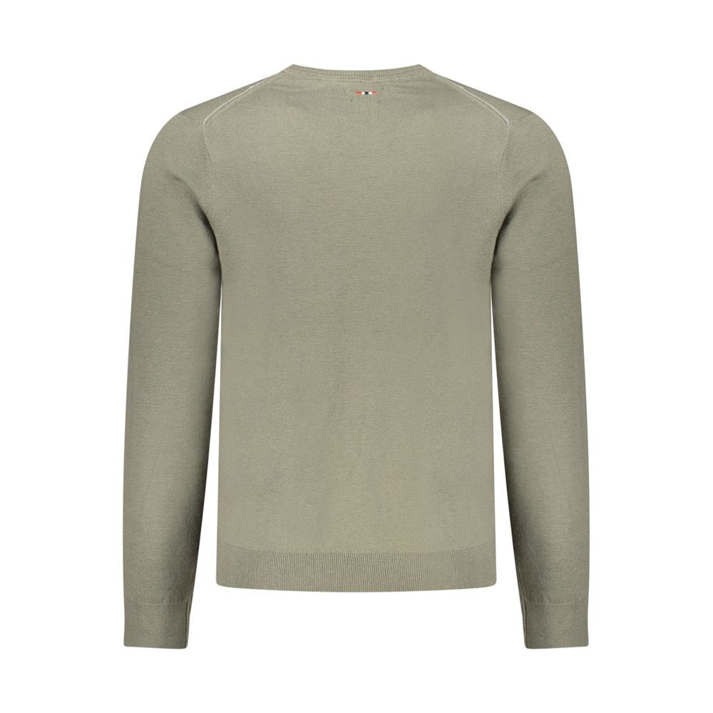 Sweatshirt by Napapijri for men in wool green showcases a slouchy chic silhouette, artfully detailed with a slouchy chic and for a slouchy chic finish.