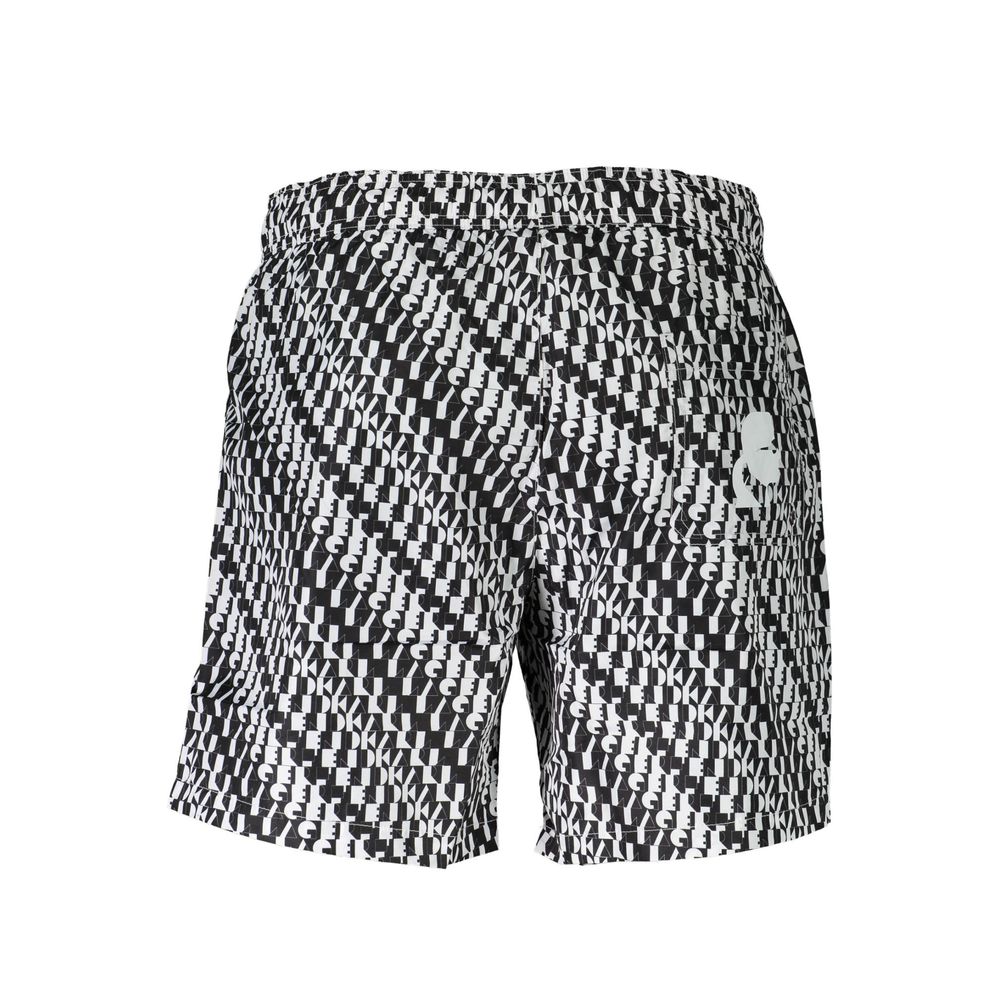 Swim Shorts by Karl Lagerfeld for men in polyester white features a resort ready silhouette, perfectly capturing the resort ready aesthetic of Men's Polyester Swim Shorts with a resort ready finish.