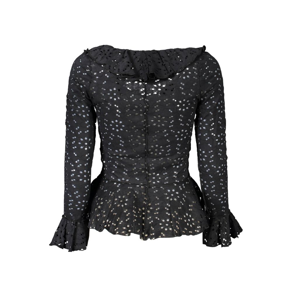Blouse by Desigual for women in stretch polyamide cotton black showcases a sublime silhouette, artfully detailed with a sublime and for a sophisticated, sublime finish.