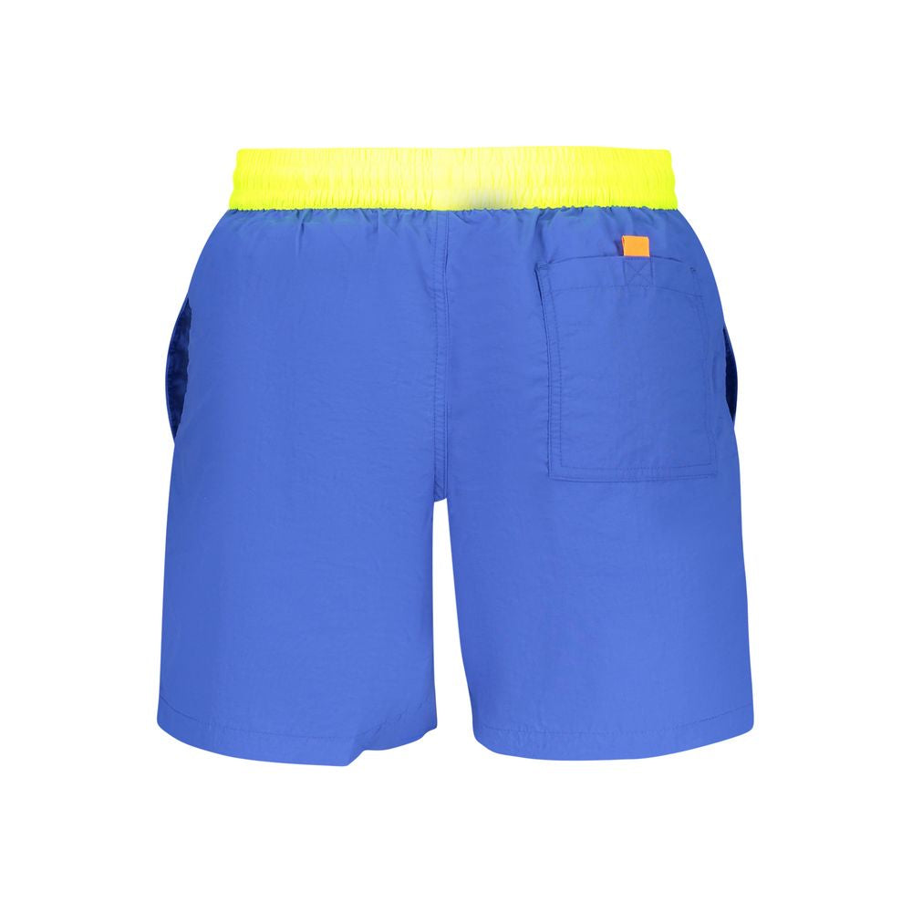 Swim Shorts by Norway 1963 for men in polyamide blue & print presents a sculptural silhouette, showcasing the sculptural Men's Polyamide Swim Shorts design with a refined cut for a premium, sophisticated look.