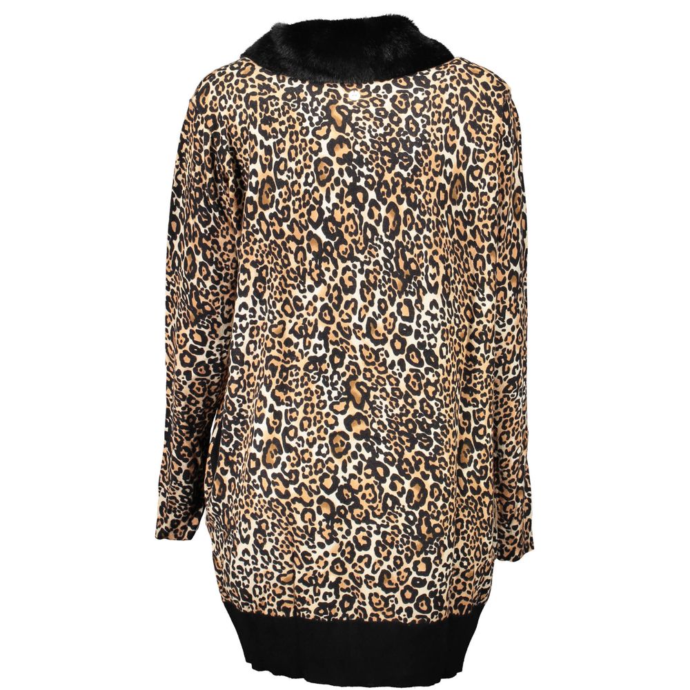 Cardigan by Blugirl for women in viscose & synthetic fur black showcases a luxurious silhouette, meticulously detailed with a sophisticated and for a refined finish.