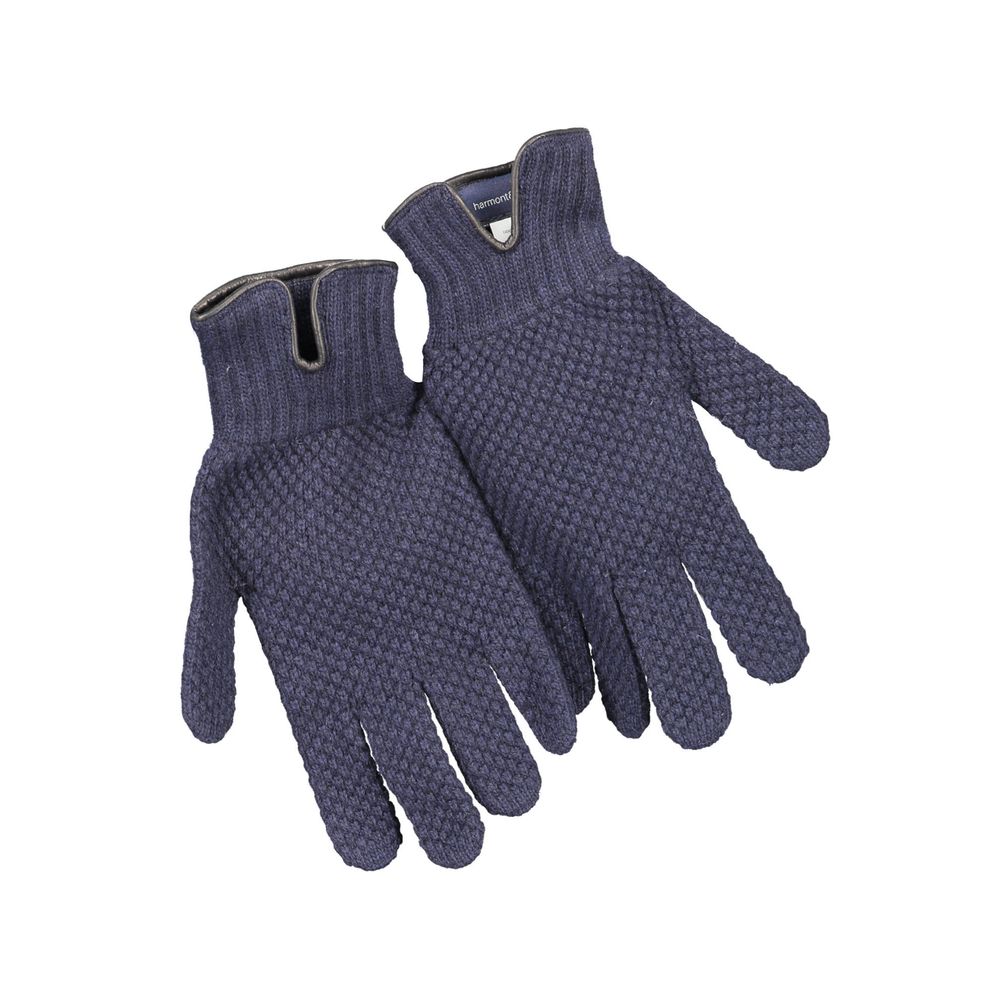Gloves by Harmont & Blaine for men in wool blue presents a sartorial silhouette, showcasing sartorial across a sophisticated gloves design.