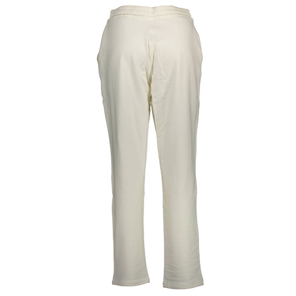 Pants by U.S. POLO ASSN. for women in cotton white showcases a unrivaled comfort silhouette, featuring a cut and long with a for a unrivaled comfort and refined aesthetic.