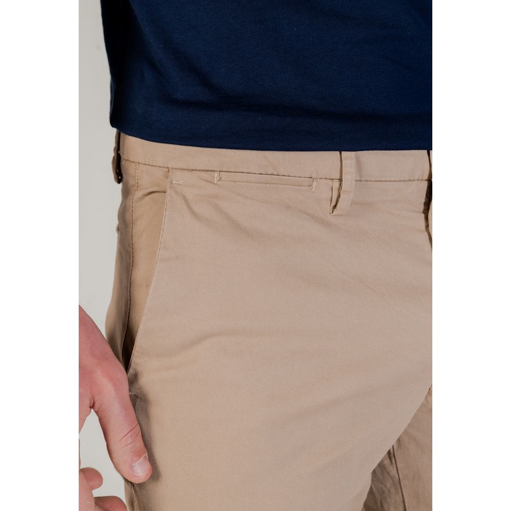 Borghese Men's Tapered-Leg Skinny Slim Lightweight Stretch Cotton Trousers - Beige