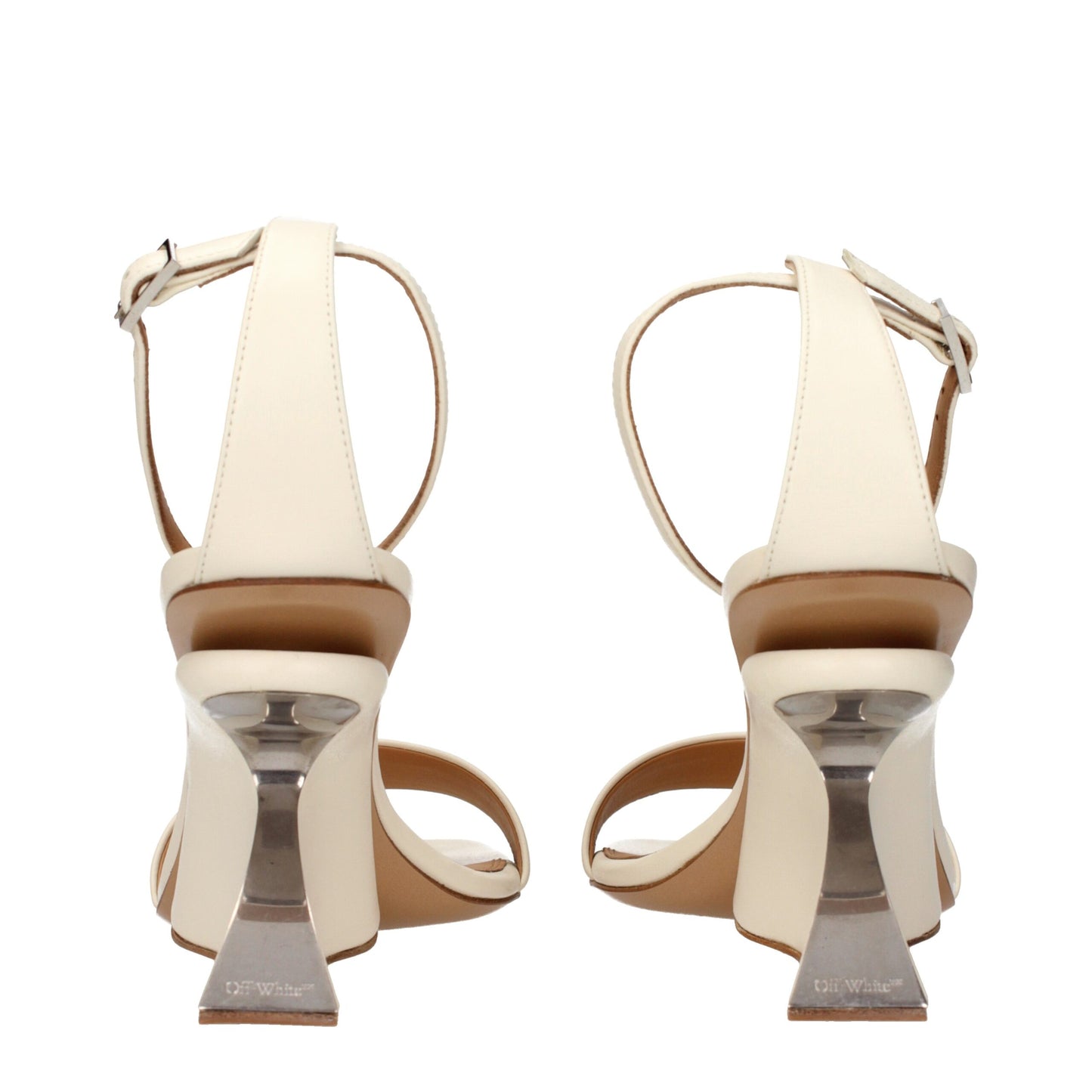 Sandals by Off-White for women in leather beige & white features an architectural design from the Women's Leather Sandals collection, defined by a architectural and for a architectural finish.