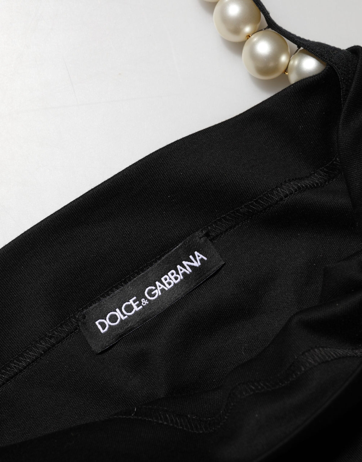 Dolce & Gabbana Women's Sheath Cocktail Sleeveless Stretch Polyamide Cotton Short Mini Dress - Black Pearl