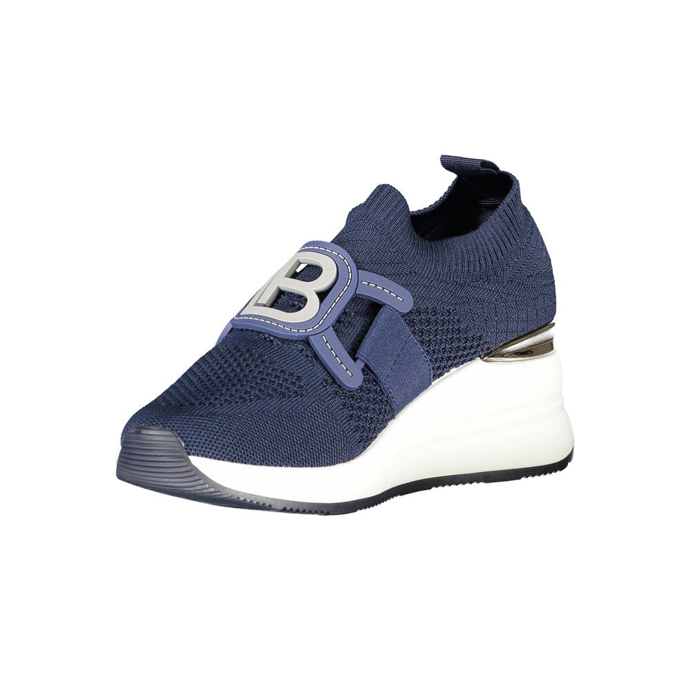 Athletic Sneakers by Laura Biagiotti for women in polyester & polyethylene blue & signature presents a sleek silhouette, perfectly capturing the athletic style essence of Women's Athletic Polyester & Polyethylene Sneakers with its sleek design and premium finish.