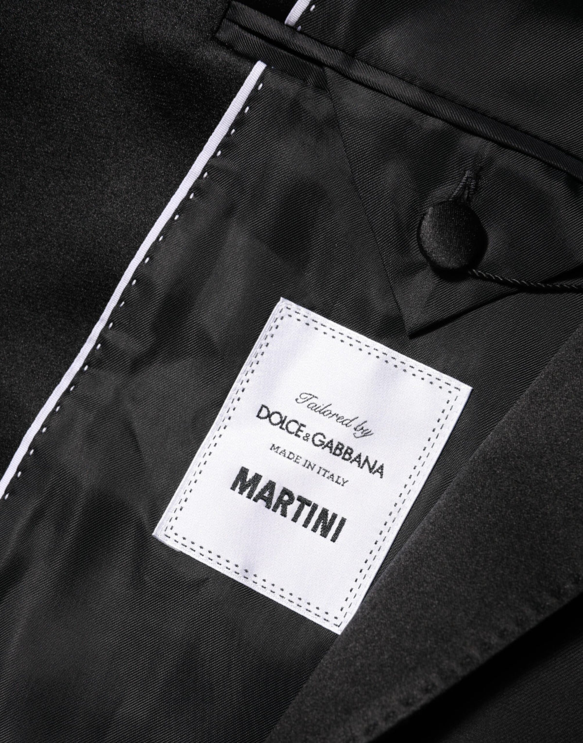 Dolce & Gabbana Men's Double Breasted Virgin Wool Polyester Viscose & Silk Blazer - Black Signature