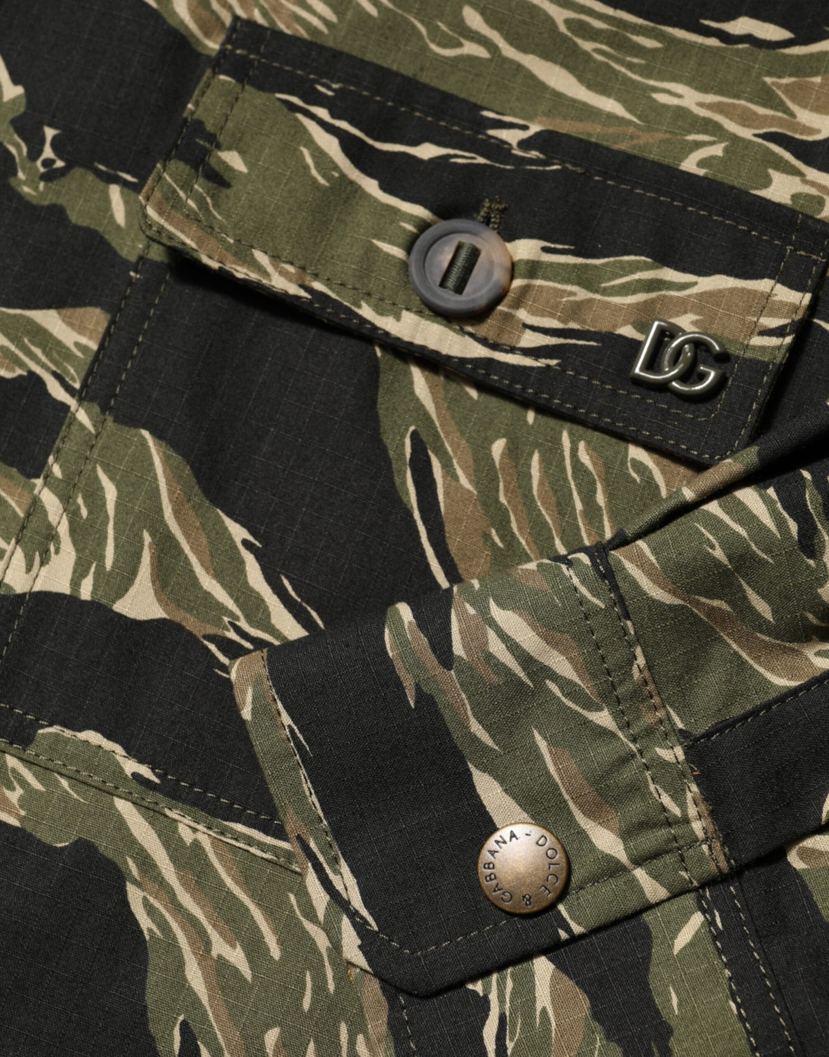 Dolce & Gabbana Men's Relaxed Fit Regular Long-Sleeve Cotton & Polyester Dress Shirt - Multicolor Camouflage Print