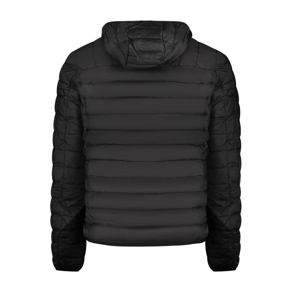 Cavalli Class Men's Polyester Hooded Windbreaker Jacket - Black