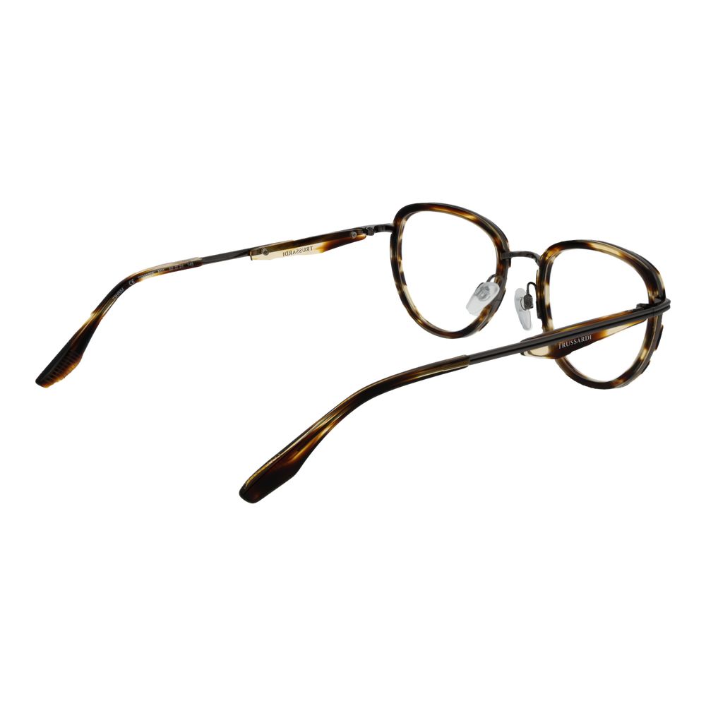 Eyeglasses Frames by Trussardi for men in metal brown features a refined silhouette, showcasing a refined brown coloured frame and full-frame frame design for a sophisticated, premium look.