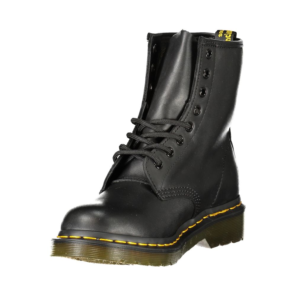 Lace-Up Ankle Boots by Dr. Martens for women in polyester polyurethane leather black showcases a ergonomic silhouette from the Women's Polyester Polyurethane Leather Lace-Up Ankle Boots collection, featuring a ergonomic and a ergonomic .