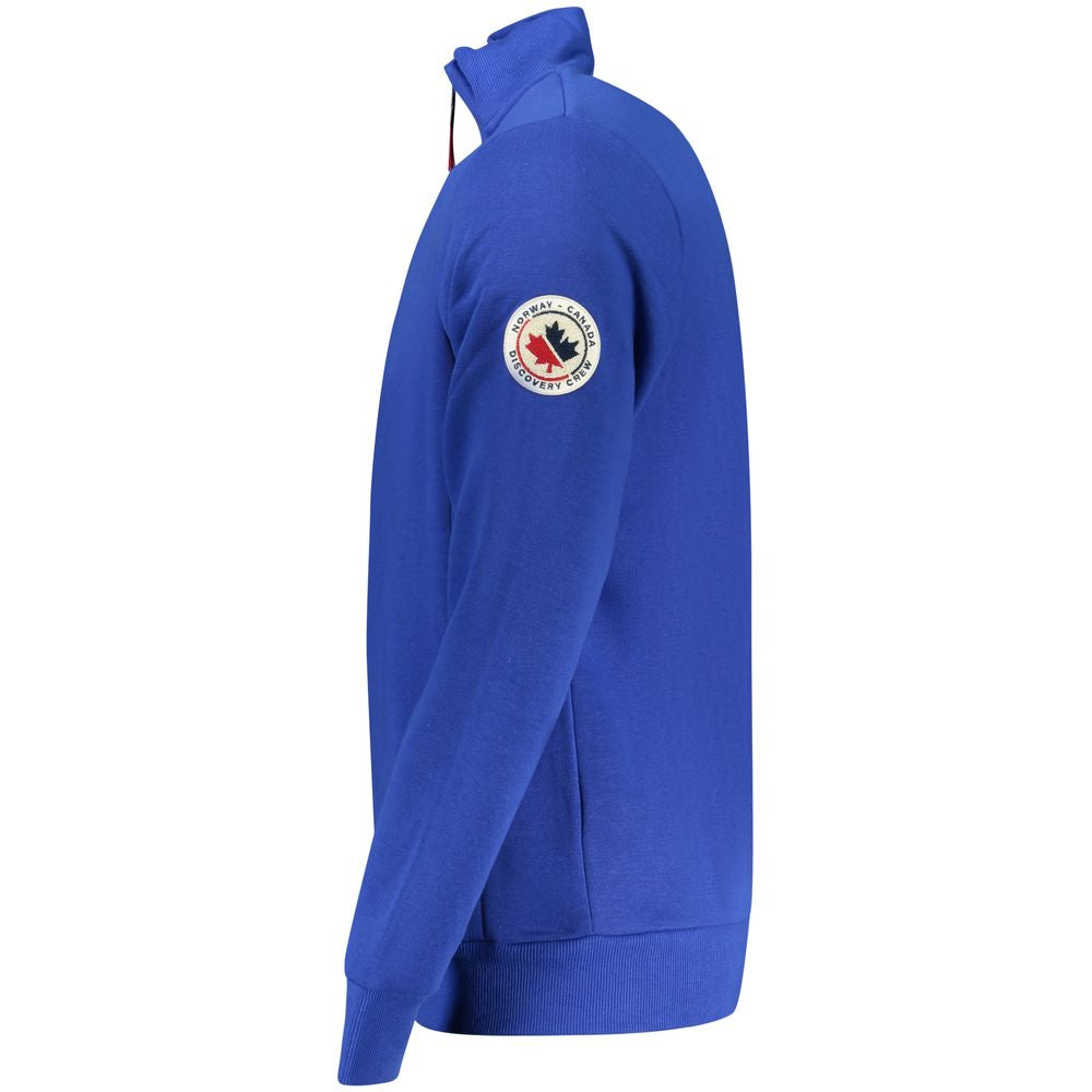 Hooded Sweatshirt Hoodie by Norway 1963 for men in cotton polyester beige, blue & print showcases a city-ready silhouette, artfully detailed with a signature and for a city-ready finish.