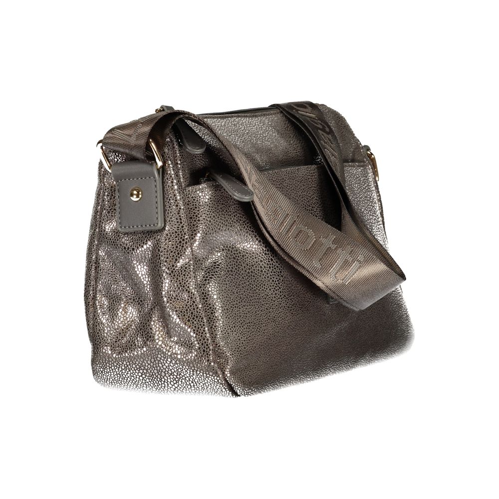 Laura Biagiotti Tapiro Polyester Viscose Modal & Nickel Shoulder Handbag - Gray
