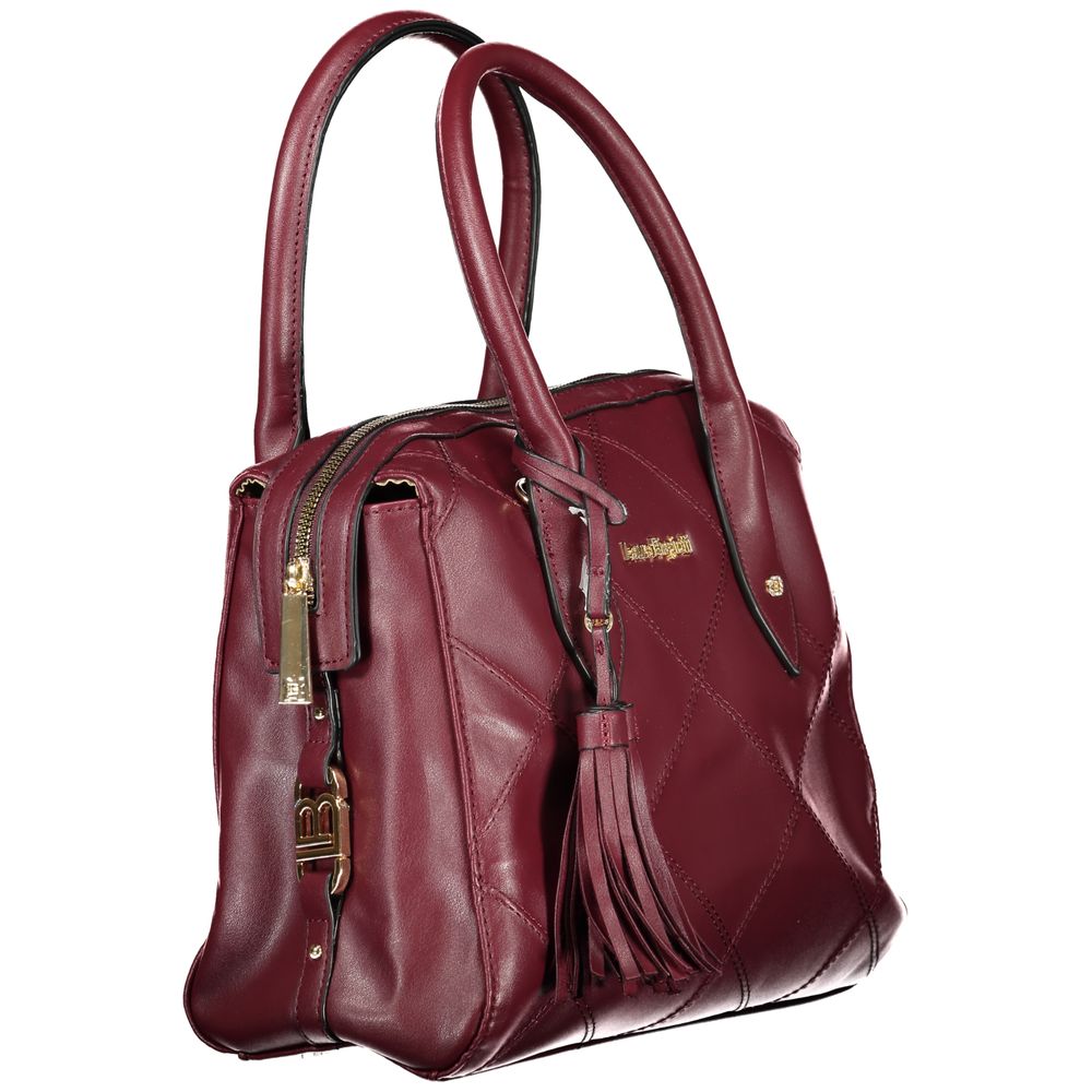 Handbag by Laura Biagiotti for women in pvc red features an refined silhouette, showcasing a secure zipper, ample built-in-compartments, and versatile shoulder-strap, detachable-strap & handle for a sophisticated refined aesthetic.
