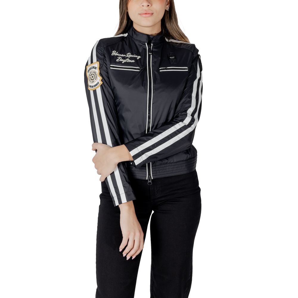 This Jacket by Blauer for women in polyamide black & striped showcases a magnificent silhouette, meticulously crafted with a distinctive and functional lightweight for a magnificent finish.