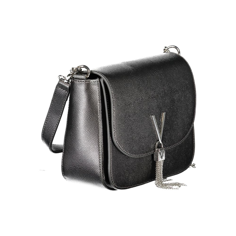 Handbag by Mario Valentino for women in polyethylene gray & signature features a ornamental silhouette, showcasing a secure zipper & magnetic, ample internal-pockets, and ornamental shoulder-strap & handle for a sophisticated look.