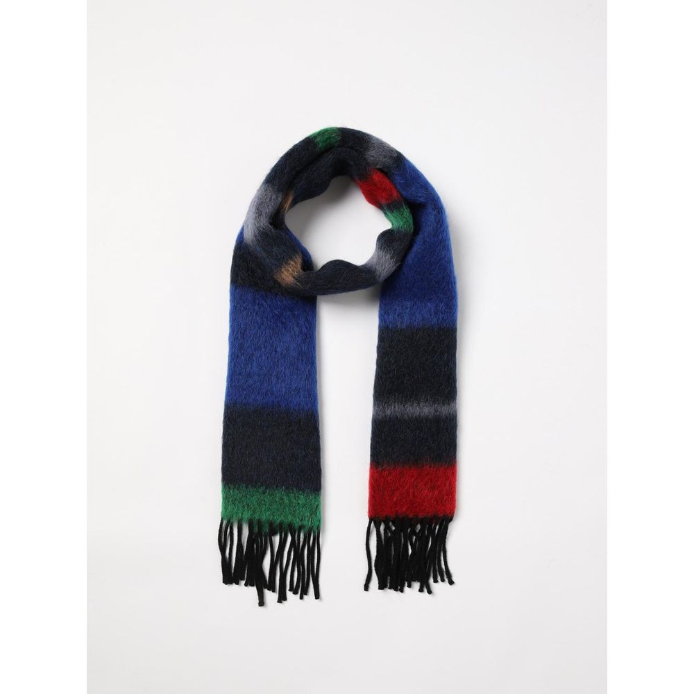 Scarf by Paul Smith for men in polyamide wool gray & striped showcases a eye catching silhouette, artfully capturing the essence of the eye catching Polyamide Wool Scarf design for a sophisticated look.