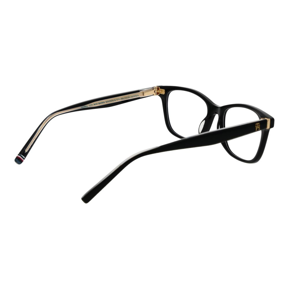Eyeglasses Frames by Tommy Hilfiger for women in acetate and black showcases a refined silhouette, detailed with a black coloured frame finish and a sophisticated full-frame frame design.