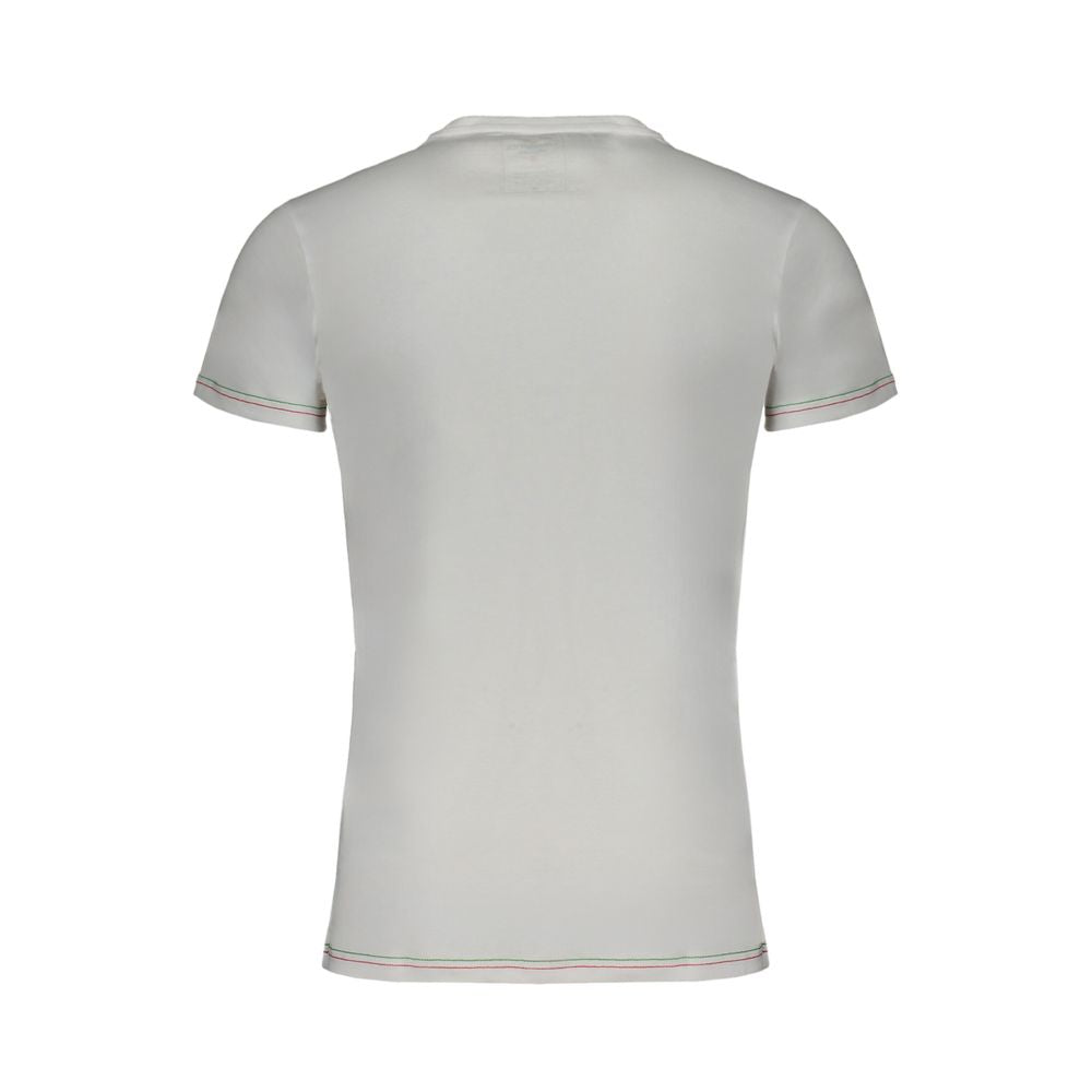 T-Shirt by Aeronautica Militare for men in cotton white & print features an on trend silhouette, perfectly showcasing a on trend and crew neckline for an elevated aesthetic.