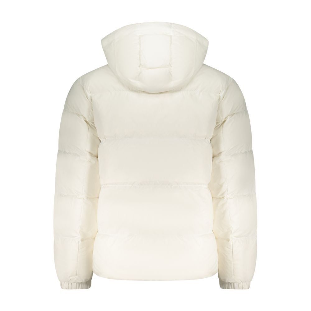Tommy Hilfiger Men's Polyester Hooded Overcoat - White Signature