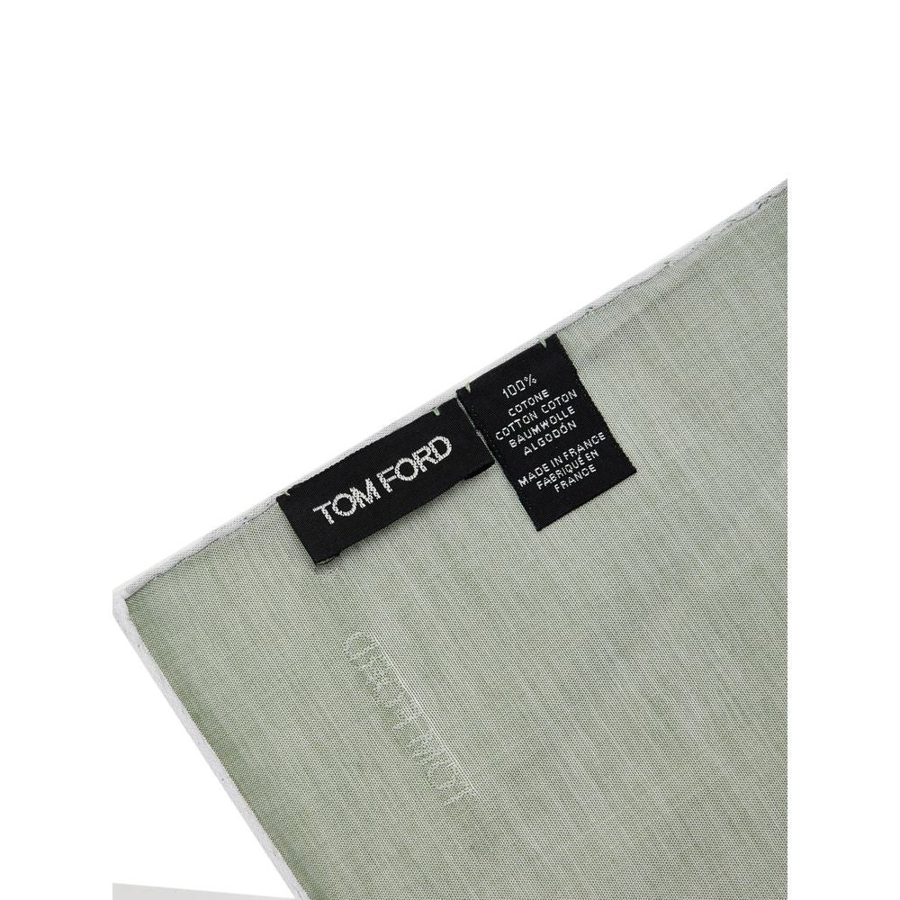 Clutch Handbag by Tom Ford for unisex in cotton green & white features a architectural silhouette, showcasing a secure , ample , and versatile for a architectural finish.
