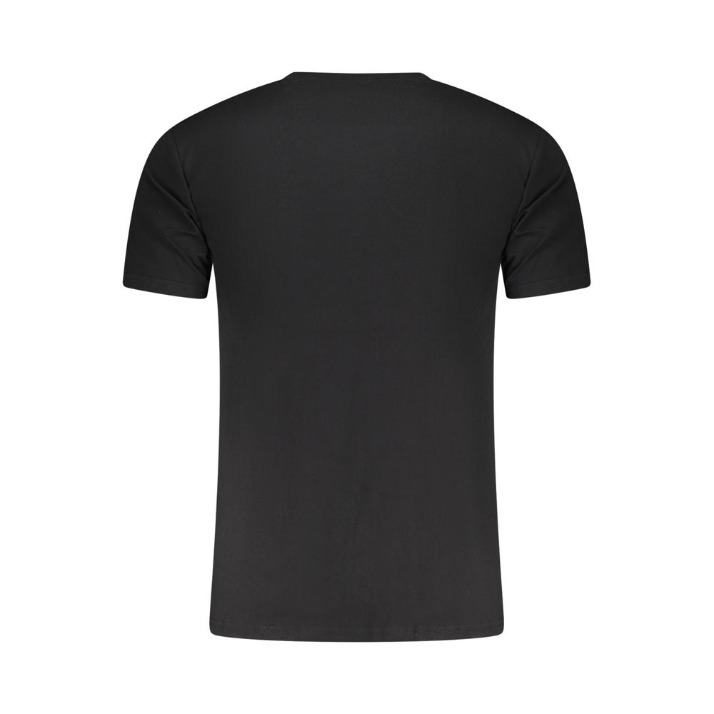 Activewear T-Shirt by Aeronautica Militare for men in stretch cotton black & print features a dynamic silhouette with and enhanced by functional .