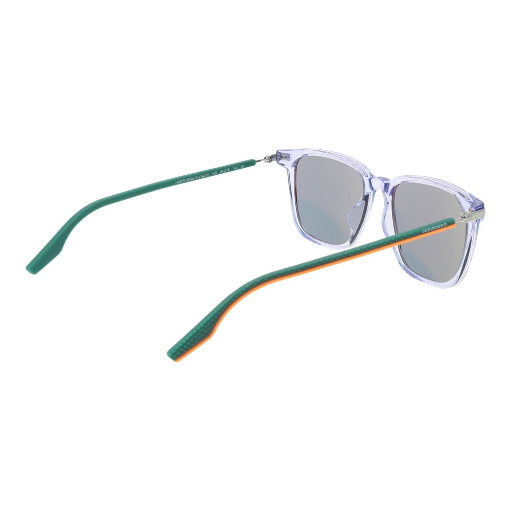 Sunglasses by Converse for unisex in rubber blue showcases a ethereal silhouette, featuring blue coloured frame full-rim square frame design with mirrored category-2-medium-tint lens for a ethereal finish.